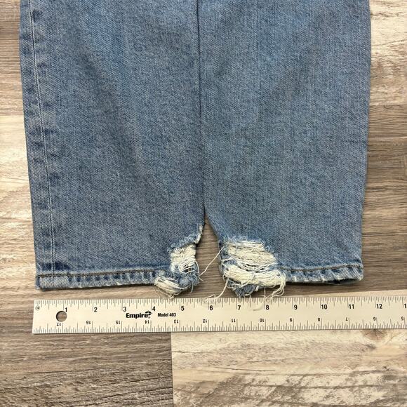 Agolde Nico Blue Womens 28‎ High Rise Slim Straight Distressed Button Fly Jeans - Picture 12 of 12